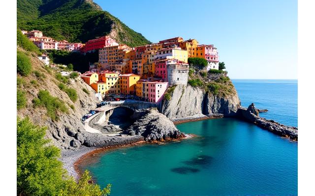 Colourful homes along the coast of Italy, Cinque Terre